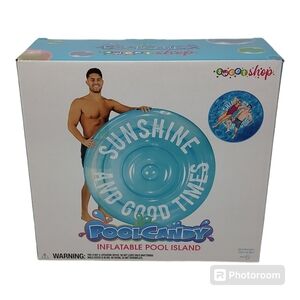 New XL Inflatable Poolcandy Island Lounger 60in Sunshine Good Times Water Float